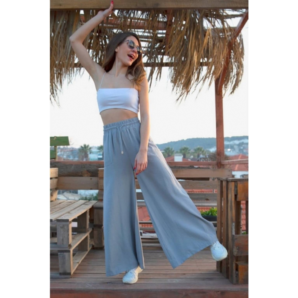 Kemerli Kot Düz Paça Pantolon